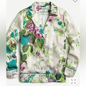 J Crew Collection Pajama Shirt drapey button-up top in Ratti® leafy floral
